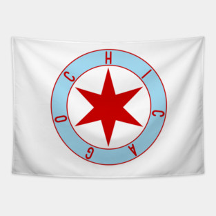 Chicago Flag Star Decal Tapestry