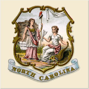 1876 North Carolina Coat of Arms Posters and Art