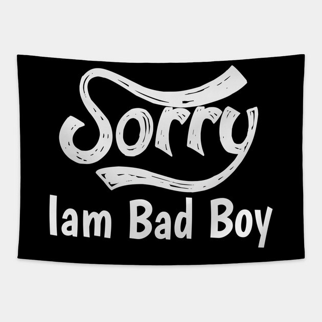 Sorry Iam Bad Boy Meme Fun Txt Tapestry by DrollDrifter