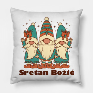 Merry Christmas in Croatian Pillow