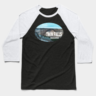 Twin Falls Idaho Bumper Sticker Baseball T-Shirt