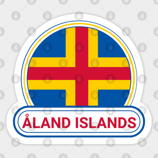 Åland Islands Country Badge - Åland Islands Flag Sticker by Yesteeyear