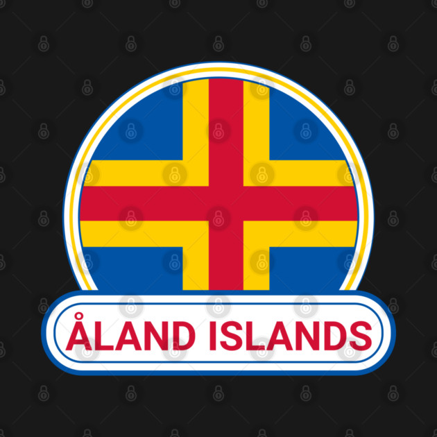 Åland Islands Country Badge - Åland Islands Flag by Yesteeyear