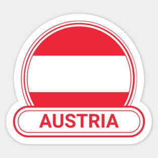 Austria Country Badge - Austria Flag Sticker