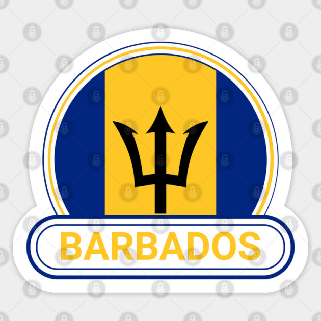 Barbados Country Badge - Barbados Flag Sticker by Yesteeyear