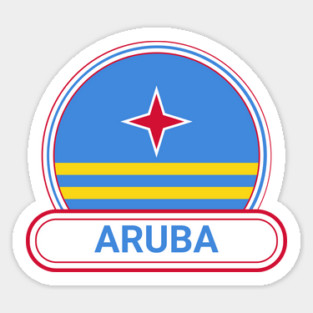 Aruba Country Badge - Aruba Flag Sticker