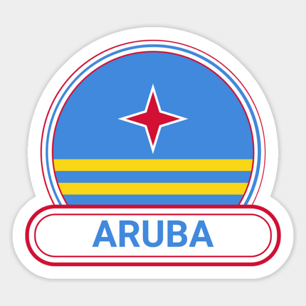 Aruba Country Badge - Aruba Flag Magnet by Yesteeyear
