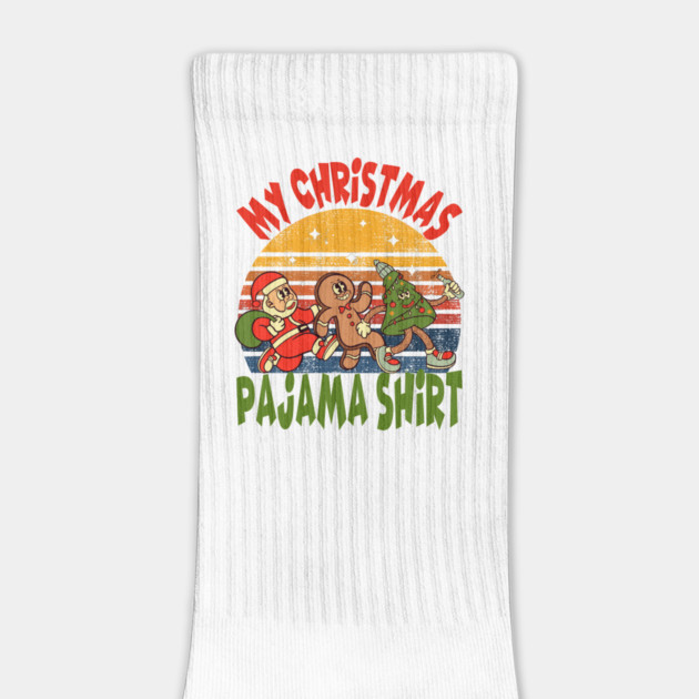 My Christmas Pajama Shirt - 2, Santa Claus, Gingerbread man, Christmas tree by Megadorim