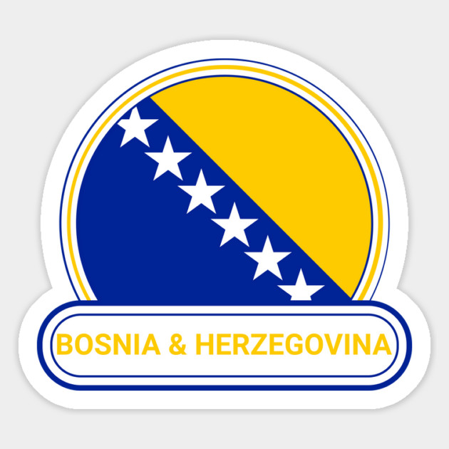 Bosnia and Herzegovina Country Badge - Bosnia and Herzegovina Flag Magnet by Yesteeyear