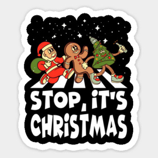 Christmas Road - 2, Santa Claus, Gingerbread man, Christmas tree Sticker