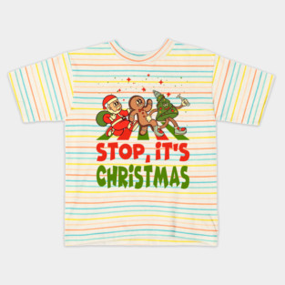 Christmas Road - 3, Santa Claus, Gingerbread man, Christmas tree Kids T-Shirt