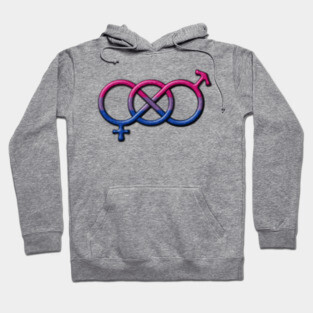 Bisexual Pride Flag Colored Gender Knot Symbol Hoodie