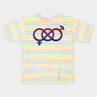 Bisexual Pride Flag Colored Gender Knot Symbol Kids T-Shirt