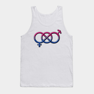 Bisexual Pride Flag Colored Gender Knot Symbol Tank Top