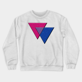 Bisexual Pride Flag Colored Triangles Symbol Crewneck Sweatshirt