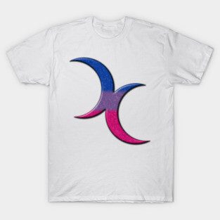 Bisexual Pride Flag Colored Crescent Moons Symbol T-Shirt