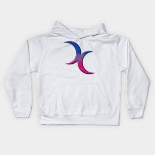 Bisexual Pride Flag Colored Crescent Moons Symbol Kids Hoodie