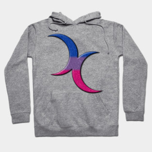 Bisexual Pride Flag Colored Crescent Moons Symbol Hoodie