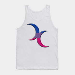 Bisexual Pride Flag Colored Crescent Moons Symbol Tank Top