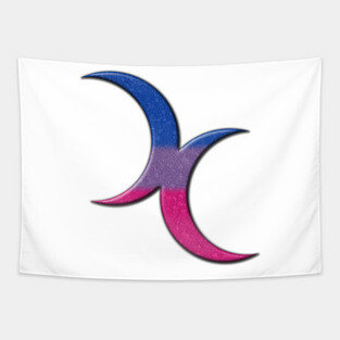 Bisexual Pride Flag Colored Crescent Moons Symbol Tapestry