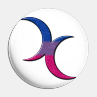 Bisexual Pride Flag Colored Crescent Moons Symbol Pin