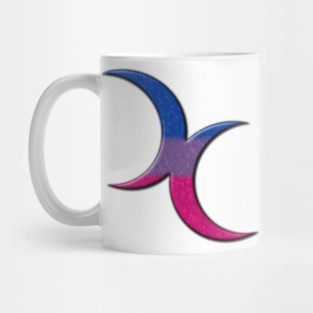 Bisexual Pride Flag Colored Crescent Moons Symbol Mug