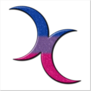 Bisexual Pride Flag Colored Crescent Moons Symbol Posters and Art