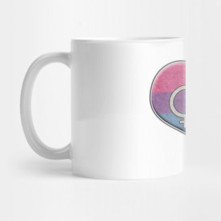 Large Bisexual Pride Flag Colored Heart with Gender Knot Symbol Mug
