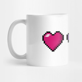 Row of Three Bisexual Pride Flag Pixel Hearts Mug
