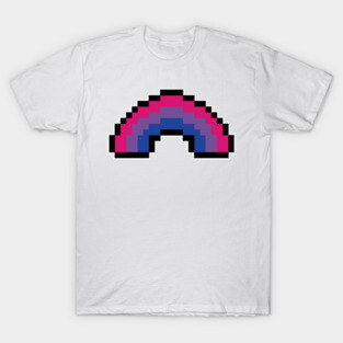 Pixel Rainbow Design in Bisexual Pride Flag Colors T-Shirt