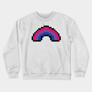 Pixel Rainbow Design in Bisexual Pride Flag Colors Crewneck Sweatshirt