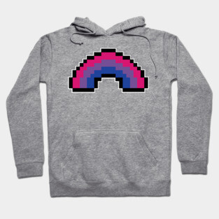Pixel Rainbow Design in Bisexual Pride Flag Colors Hoodie