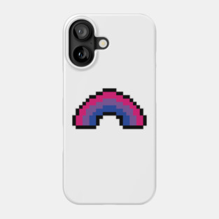 Pixel Rainbow Design in Bisexual Pride Flag Colors Phone Case