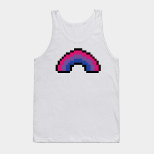 Pixel Rainbow Design in Bisexual Pride Flag Colors Tank Top