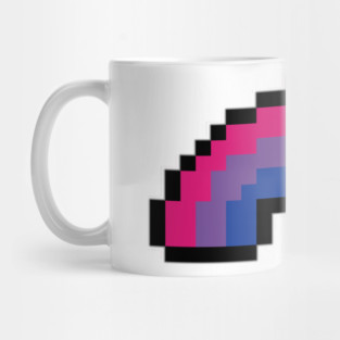 Pixel Rainbow Design in Bisexual Pride Flag Colors Mug
