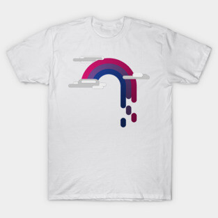 Bisexual Pride Flag Minimalist Drip Rainbow Design T-Shirt