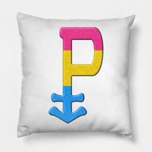 Pansexual Symbol in Pride Flag Colors Pillow