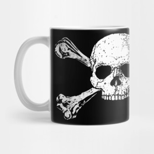 Skull and Crossbones 1 White - Distressed Mug