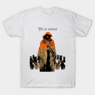 Cat Herder: The Cat Herder on a light (Knocked Out) background T-Shirt