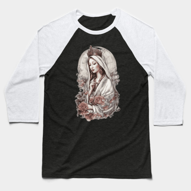 Blessed Virgin Mary Baseball T-Shirt by animegirlnft