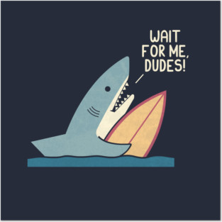 Surfer Shark Posters and Art