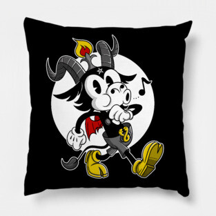 Atheist Satan Cute Baphomet occult dark goat whistling old Cartoon Pillow