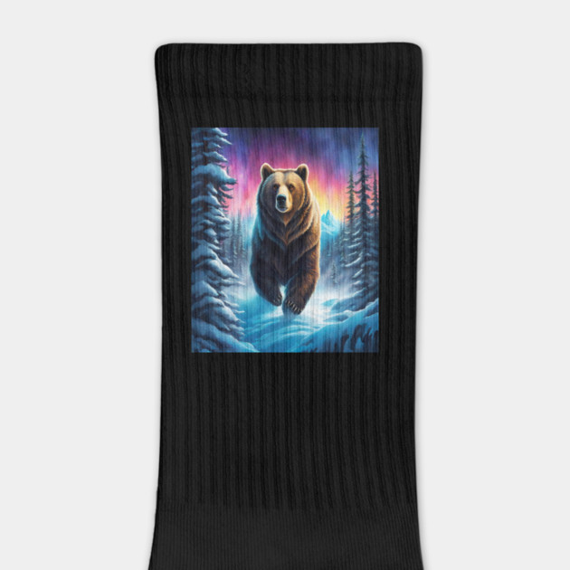 Grizzly Bear In Snow Covered Forests by BirdsnStuff