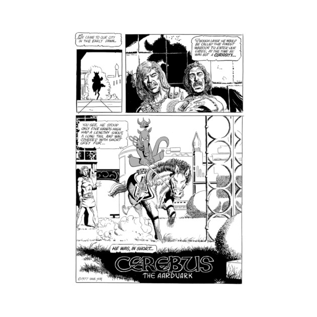 Cerebus the Aardvark Page 1 (2023 Recreation) by Matt Dow's AMOC TeePublic Shop