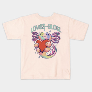 Romantic Loves-alotl happy axolotl design Kids T-Shirt