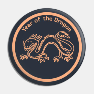 Year of the Dragon in Peach Fuzz Pin