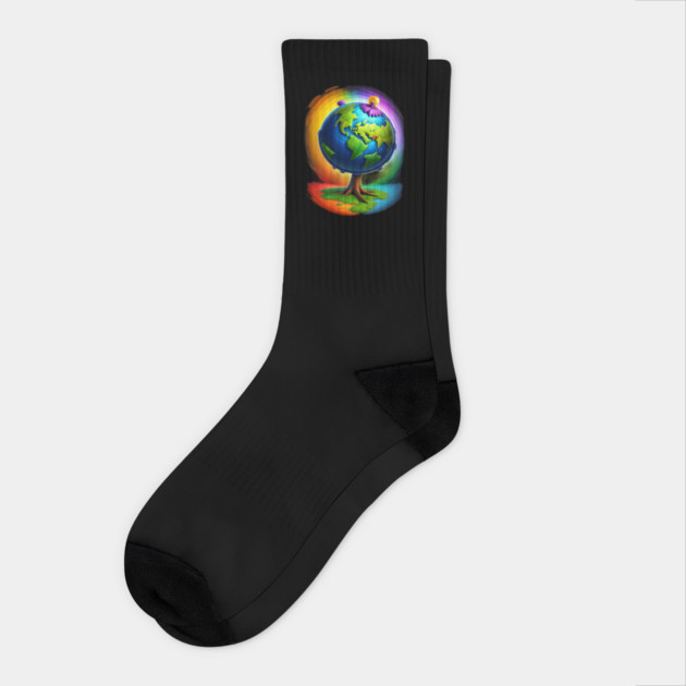 Earth Day Celebration Socks by Pixel Threads 