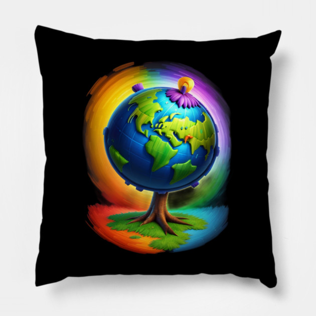 Earth Day Celebration Pillow by Pixel Threads 