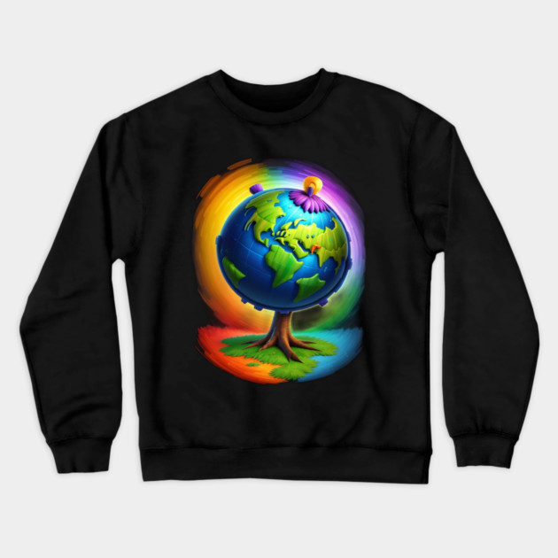 Earth Day Celebration Crewneck Sweatshirt by Pixel Threads 