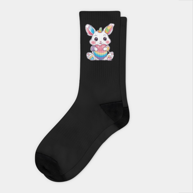 Rainbow Buny Socks by animegirlnft